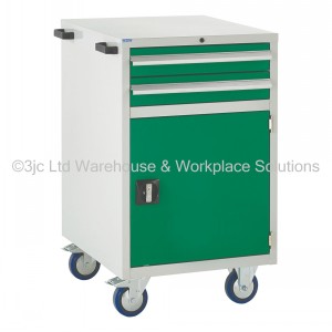 Euroslide Storage Cabinet Mobile 2 Drawers & Cupboard